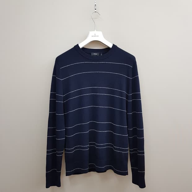 띠어리 THEORY 메리노울 스트라이프 니트 L사이즈