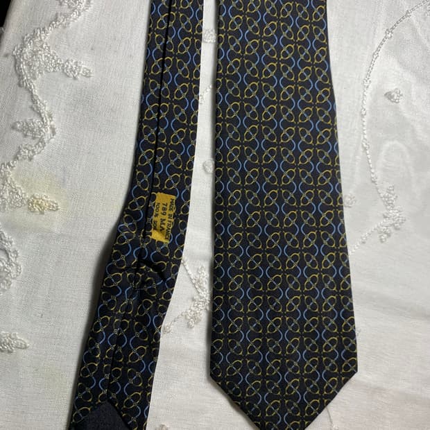 에르메스 실크 블랙 패턴 넥타이