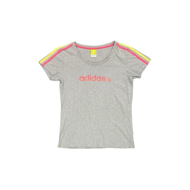 Adidas 네온 삼선 반팔 티셔츠