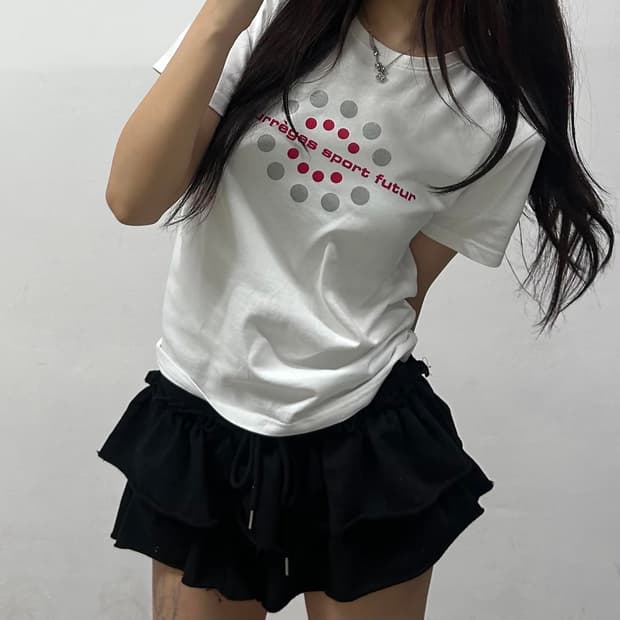 꾸레쥬 스포츠 퓨처 화이트 반팔 티셔츠(40)