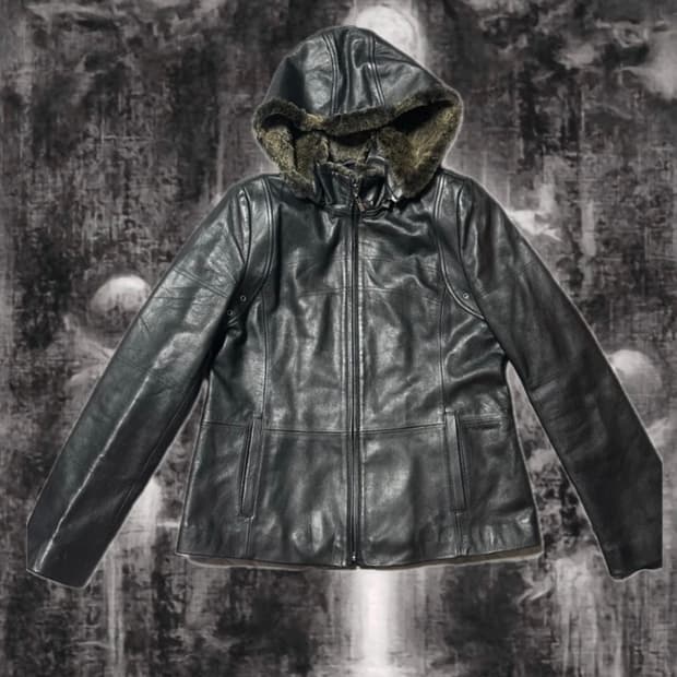 Fashion&style 퍼 레더 자켓