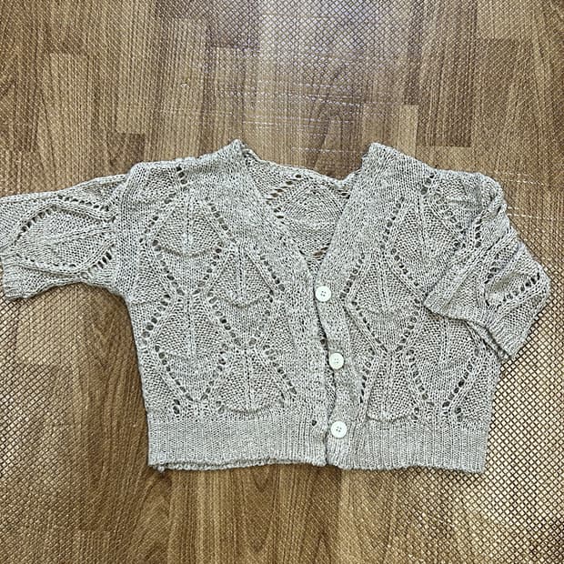 크로셰 모카 반팔 가디건