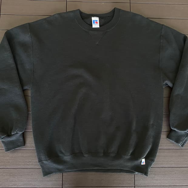 (L) 90s 빈티지 러셀 스웻셔츠 블랙