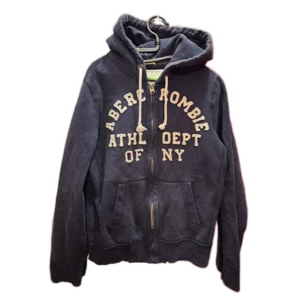 ✨아베크롬비 아치로고 네이비 후드집업✨