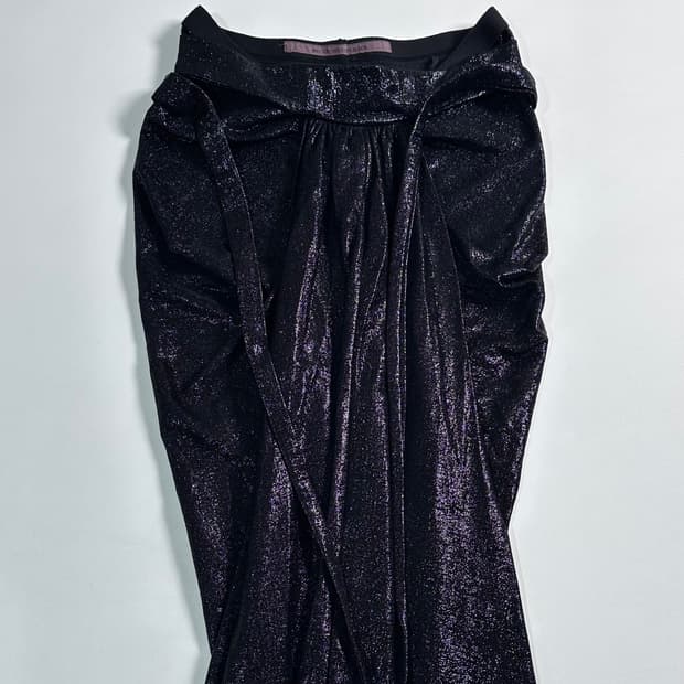 릭오웬스 릴리스 드레이프 글리터 스커트