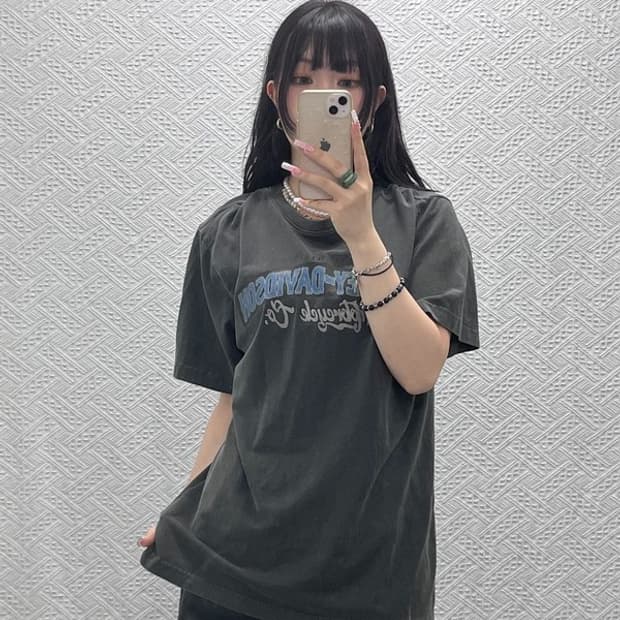할리데이비슨 모터사이클 레이싱 레트로 빅로고 반팔티 100 C12272