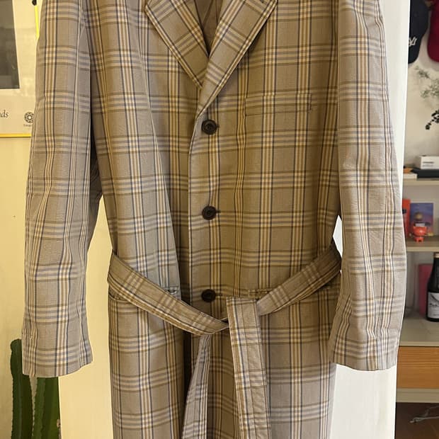 Lemaire 르메르 코튼 혼방 체크 트랜치 (L)