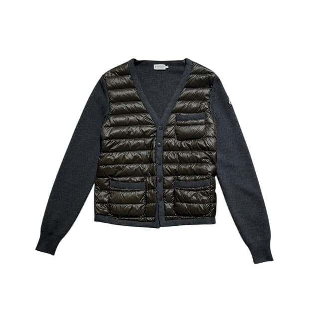 몽클레어 트리콧 니트 패딩 가디건