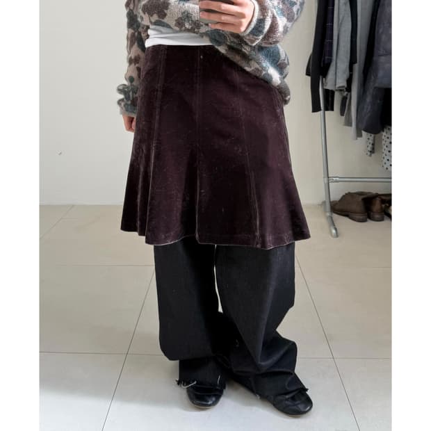 빈티지 벨벳 스커트