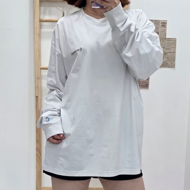 [프립]L/커버낫 후면 빅로고 긴팔 티셔츠 화이트