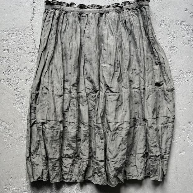 silk wrinkled skirt