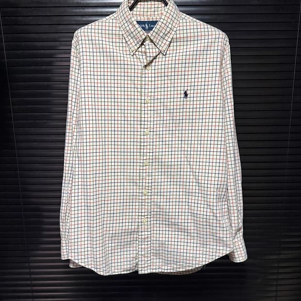 폴로 랄프포렌 아이보리 바둑판 체크 셔츠 M 95 커스텀핏 3컬러 클래식