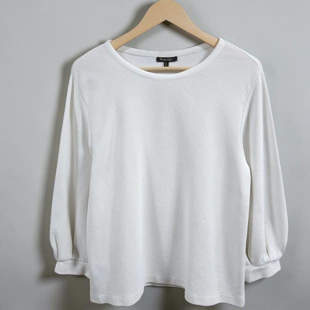 77 MASSIMO DUTTI 마시모두띠 와플 텍스처 7부 티셔츠