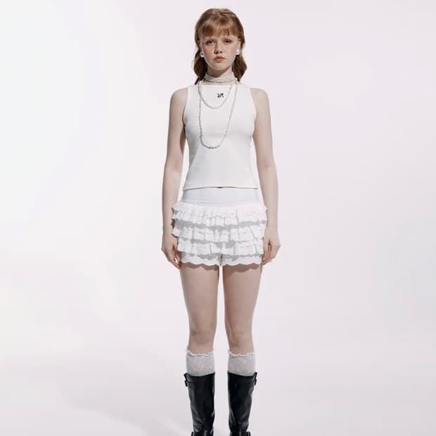 러프넥 튜튜 팬츠 스커트