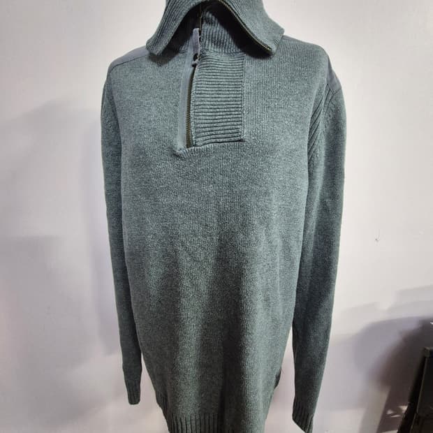 캘빈클라인 지퍼넥 니트 스웨터 그레이