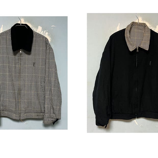 YSL 입생로랑 90's 리버시블 울 남자 블루종자켓 춘추복 L 100