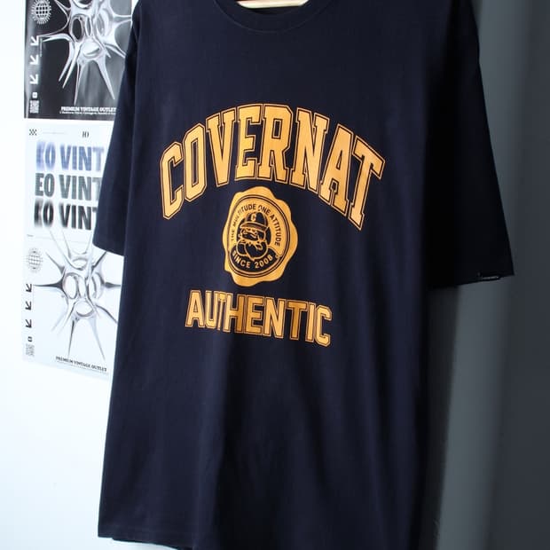 (L-XL) 커버낫 반팔 티셔츠 빅로고 네이비 올드스쿨-7B57