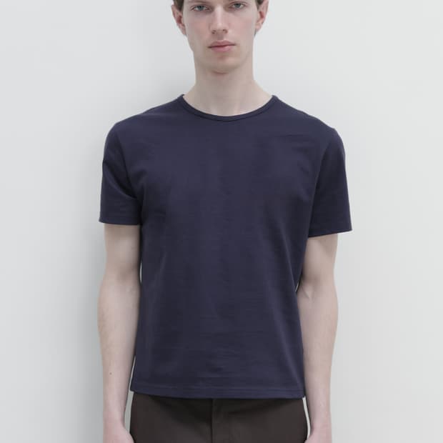 [50] 레스 pin t-shirts (purple blue)