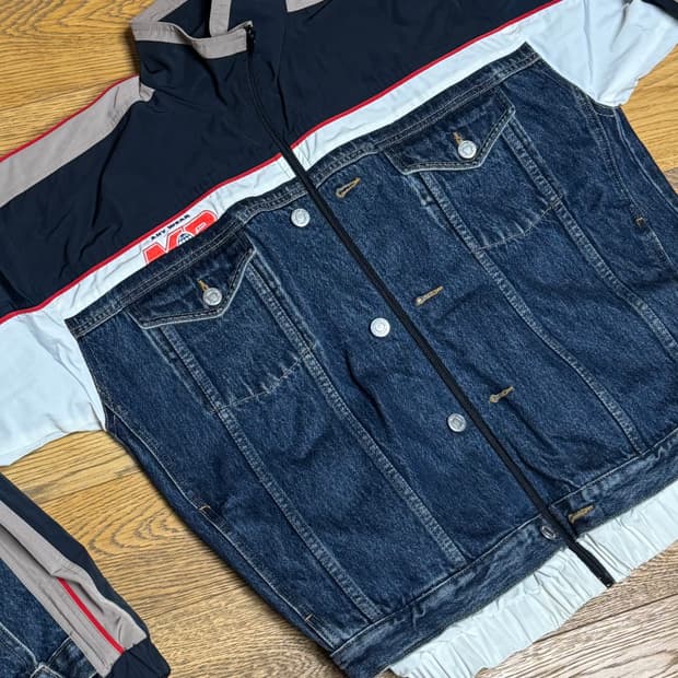 마틴로즈 트랙 데님 하이브리드 자켓 M