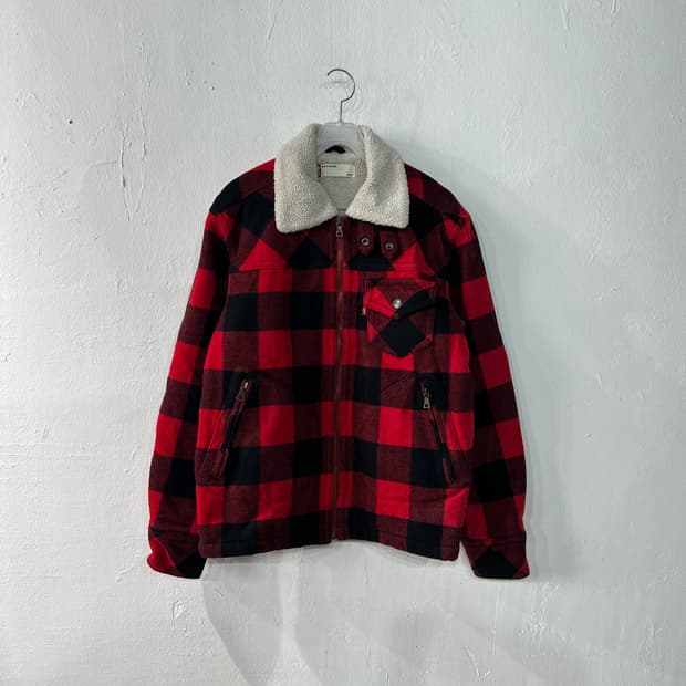 리바이스 타탄체크 양털 자켓 M