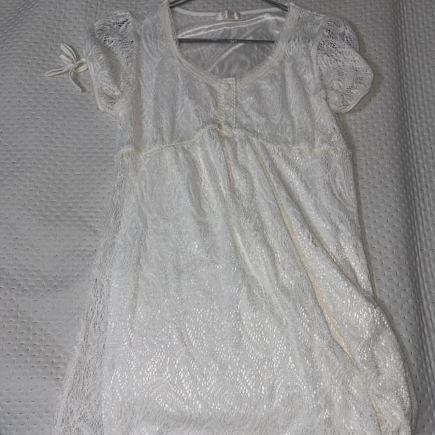 빈티지 레이스 반팔 원피스