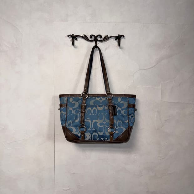 Coach blue Optic Signature Tote Bag