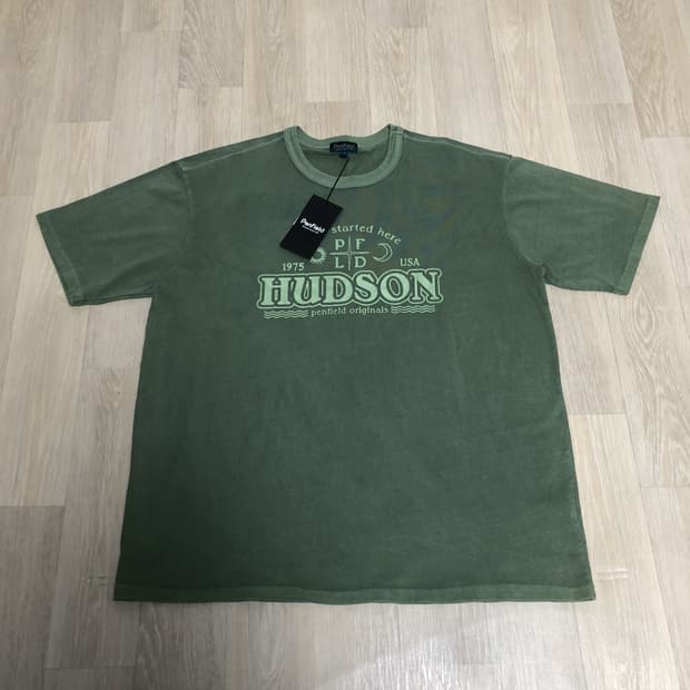 (L) 새상품 펜필드 PENFIELD 피그먼트 다이드 베이직 반팔 그린