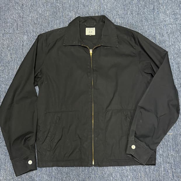 (M)일본 드리즐러 빈티지 스윙탑 자켓 블랙 버드노트 슈가케인