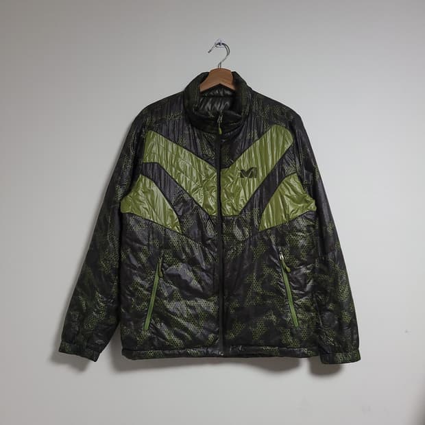 (100) MILLET 밀레 리버시블 카모플라쥬/그린 양면 패딩 점퍼