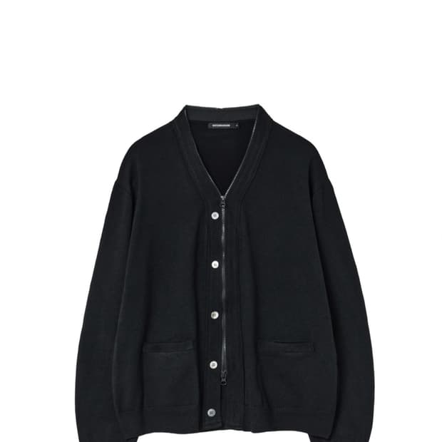 해칭룸 zip cardigan black