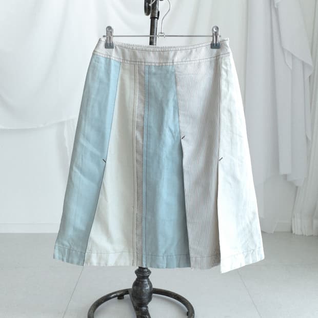 stripe patch skirt
