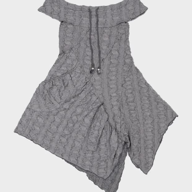 허그유어스킨 오프숄더 드레스 원피스 차콜 