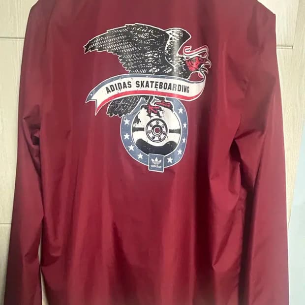 아디다스 버건디 코치자켓