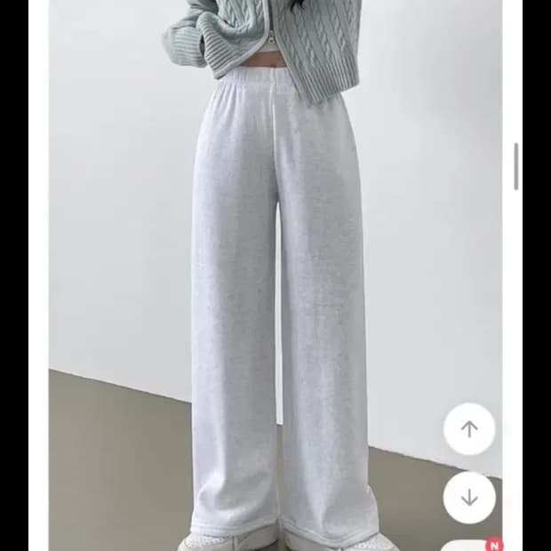 기모 트레이닝 와이드 팬츠 화이트멜란지 기본ver