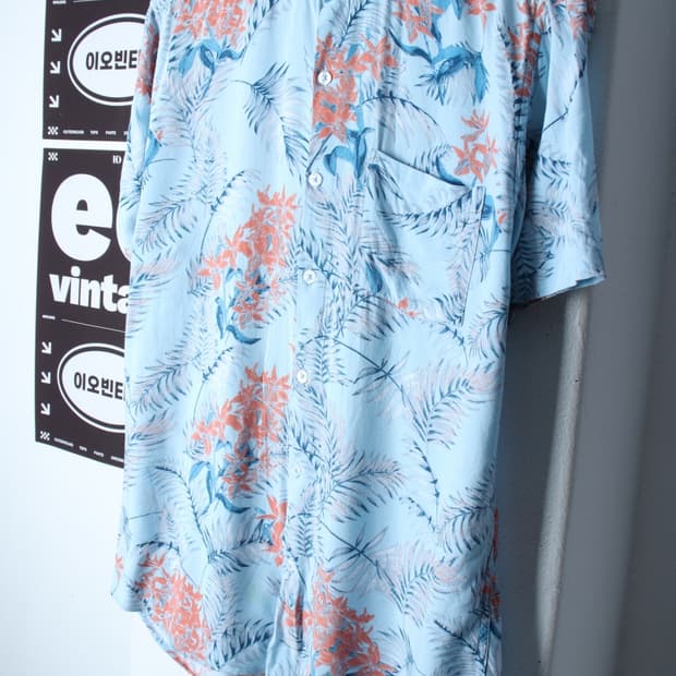 (XL) 브랜드빈티지 반팔셔츠 남방 USA 하와이안 블루-H33349