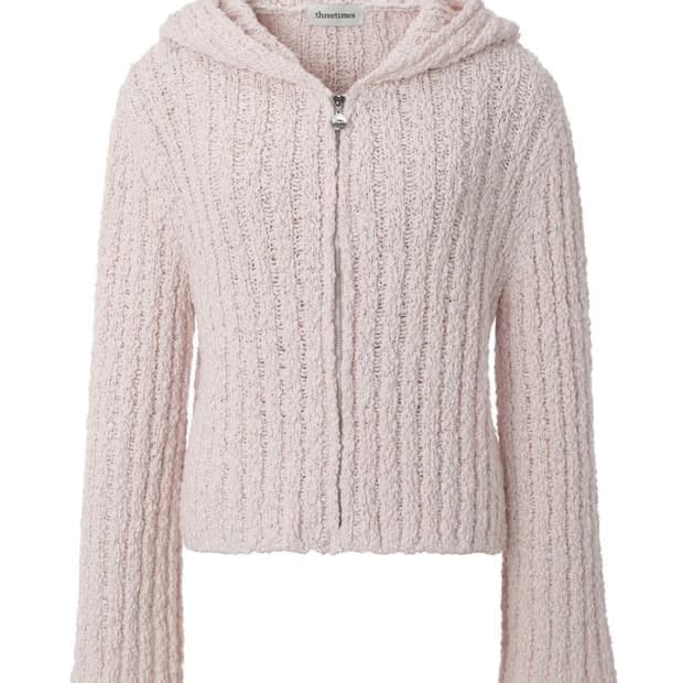 쓰리타임즈 candle hoody knit 캔들 집업