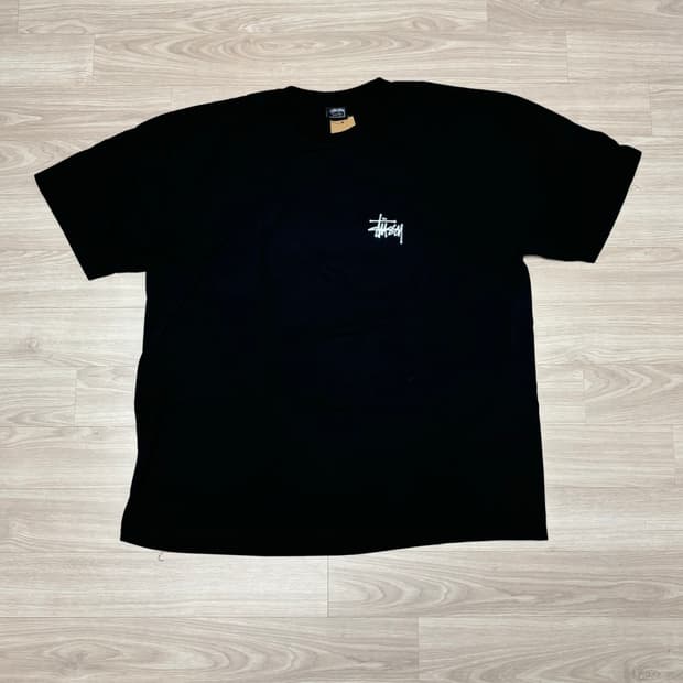 스투시 베이직 로고 반팔 티셔츠 Black (XL)