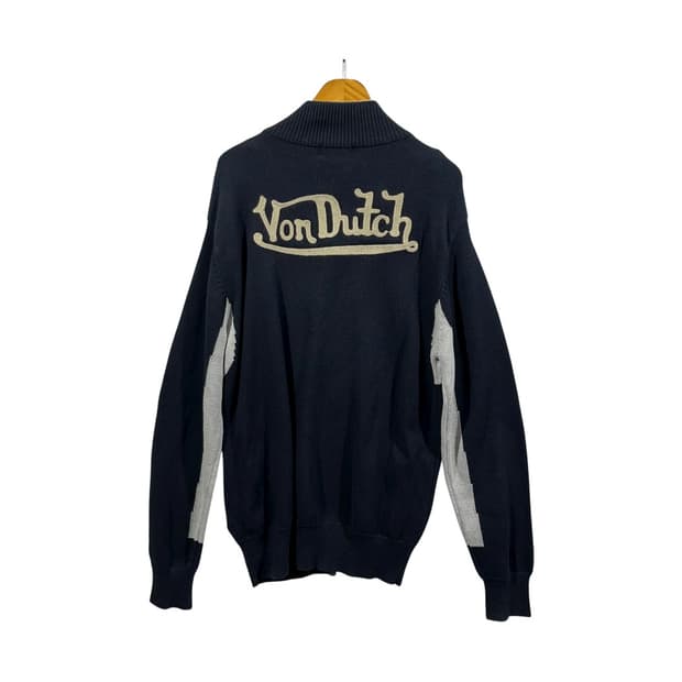 [Von Dutch] 본더치 로고 자수패치 코튼 집업 가디건