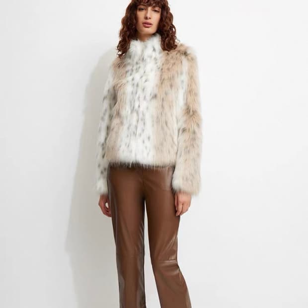 빈티지 호피 퍼 자켓