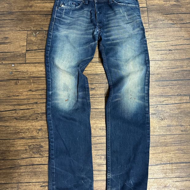 디젤 DIESEL DARRON 버튼플라이 이탈리아제 워싱 데님 팬츠 31