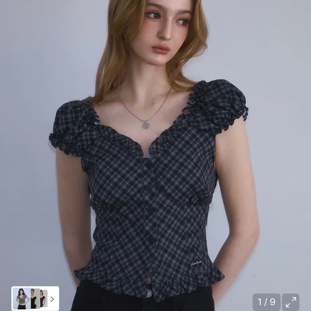 로제프란츠 Frill Shirring Sleeveless [Black]