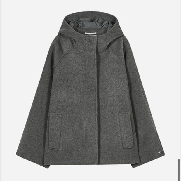 타입서비스 후디드 하프 코트 그레이