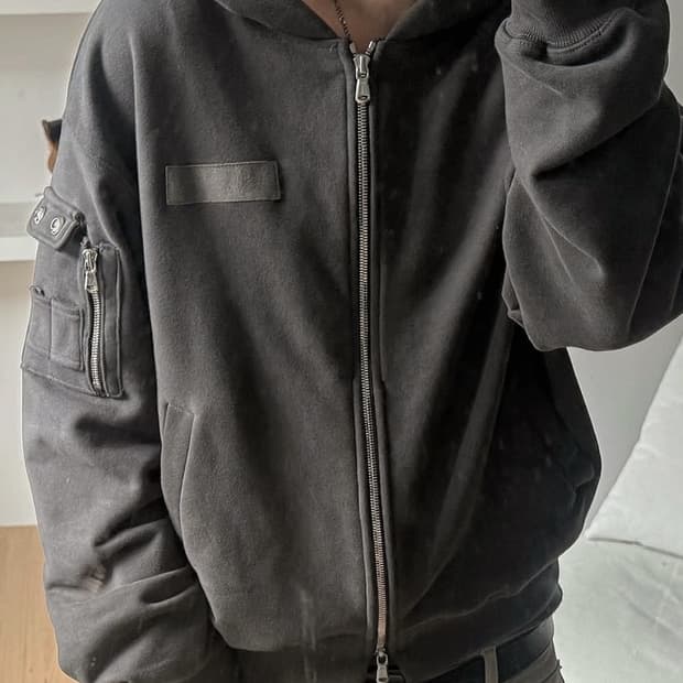 포그서비스 MA-1 후드집업 차콜 2