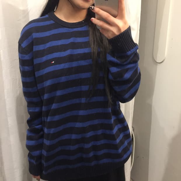 Tommy Hilfiger 타미힐피거 모리걸 괴짜 스트라이프 니트
