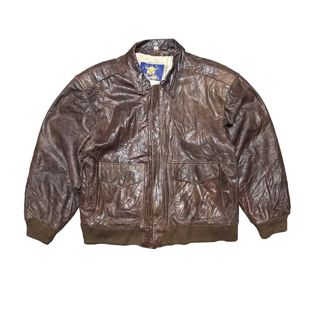 90s ADA 리얼 레더 A-2 플라이트 자켓 made in korea