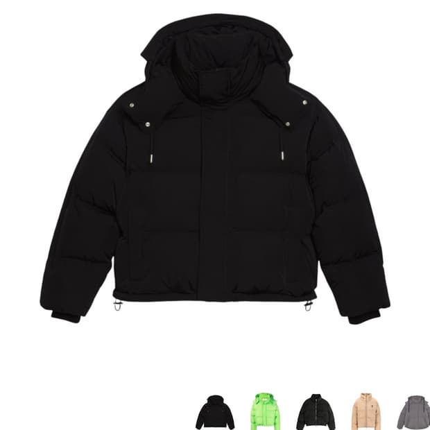 아미 하트 로고 패치 다운 블랙s