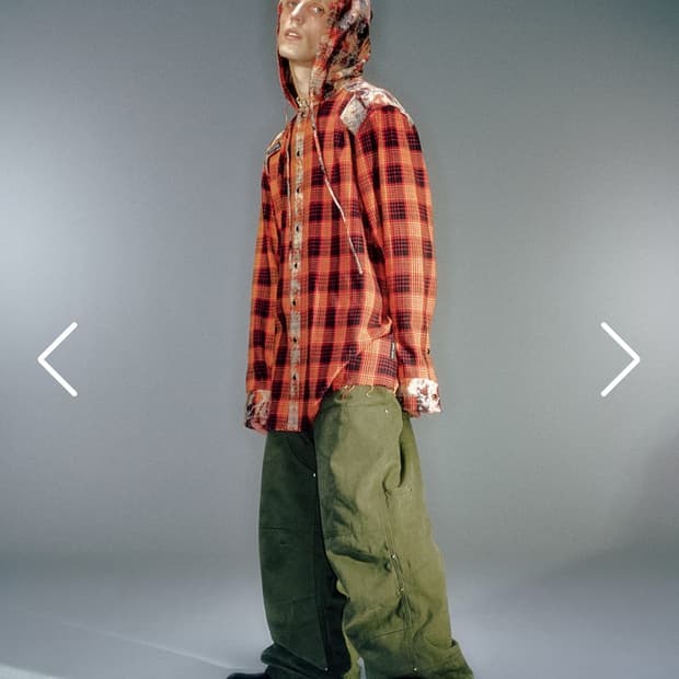 МАНА CHECK HOODIE SHIRT RED