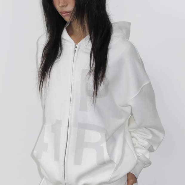 사일프레이 41pray 후드집업 화이트 기모X