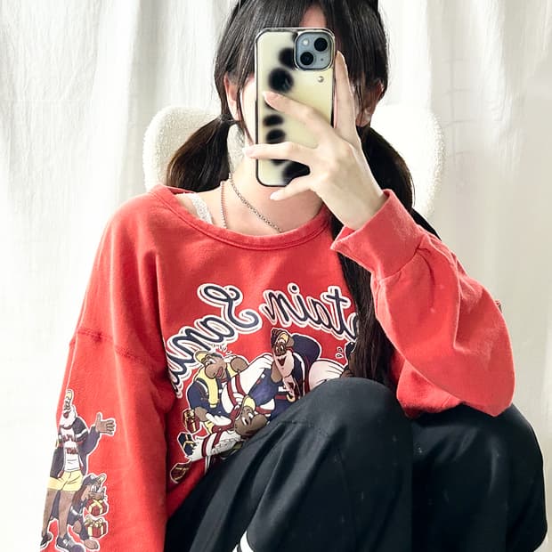 캡틴산타 프린팅 오렌지 맨투맨