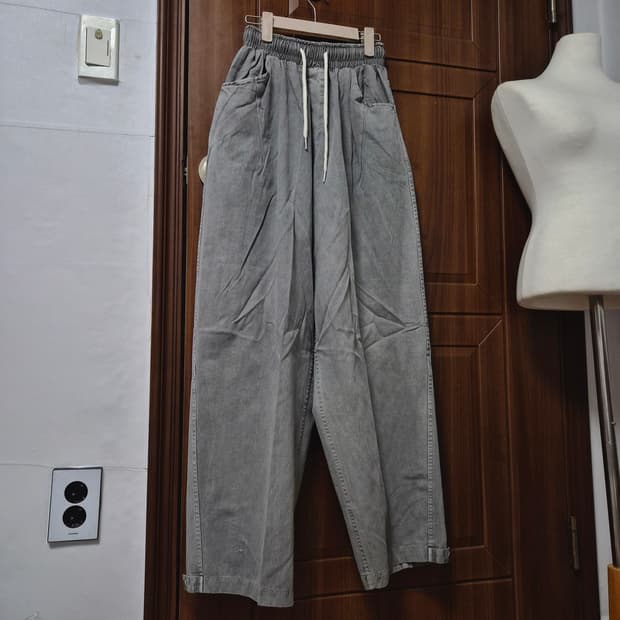 피그먼트 와이드 스냅 팬츠 새상품